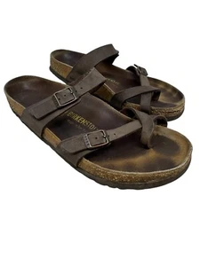 BIRKENSTOCK Mayari Sandals Brown Leather Birko Flor EUR 39 9 - Picture 1 of 8