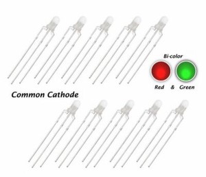 Red/Green mod/smart 3mm Bi-Colored 3 Prong LED 50 Pack Red/Green mod/smart 3mm Bi-Colored 3 Prong LED 50 Pack