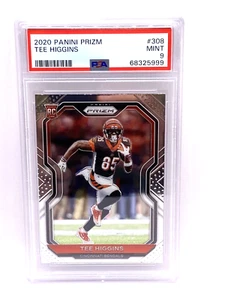 Tarjeta de fútbol americano Tee Higgins Rookie RC 2020 Prizm # 308 como nueva PSA 9 Bengals - Imagen 1 de 2