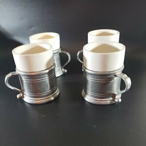 Set of 4 Wilton RWP Armetale Tavern Pewter Mug Cup Ceramic Liner Columbia PA