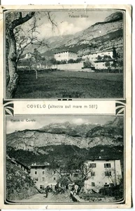 Italy Covelo - Palazzo Sizza and Piazza old double vignette postcard - Picture 1 of 4