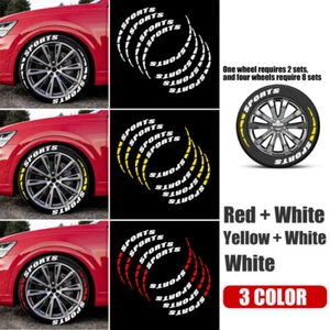 8pcs Car Tire Wheel Stickers 3D Permanent PVC Joined Tire Styling Decor Decal - Picture 1 of 10