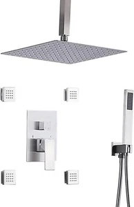 GLANZHAUS Unterputz Duschsysteme, Regendusche Mischbatterie - SCHWARZ - Bild 1 von 7