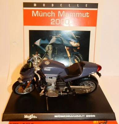 Maïsto IN Metallo 1/18 Moto Motocicletta Münchmammut 2000 Con Supporto - Immagine 1 di 4