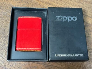 Zippo Japanese Red and Orange Leather Wrapped Lighter - Picture 1 of 5