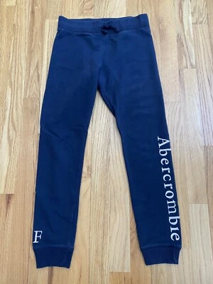 Leggings de lã ABERCROMBIE & FITCH meninas azul marinho com logotipo bordado rosa 11/12 - Imagem 1 de 2