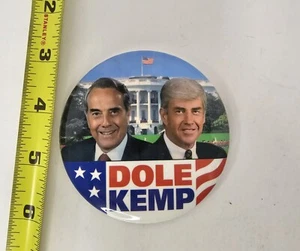 1996 Bob Dole & Jack Kemp 3.5"(X-Large) / Presidential Campaign Button - Picture 1 of 2