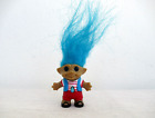 Vintage 1992 Ace Novelty Mini Trolls  1 1/2"  Tall Blue Hair