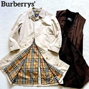 BURBERRY sizeM Trench Coat Fur Liner Nova Check Vintage - Picture 1 of 11