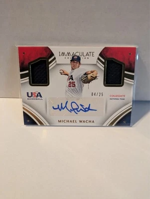 2013 Panini США бейсбол чемпионов Майкл Вача #WAC Джерси Auto #'d / 25 - Изображение 1 из 2