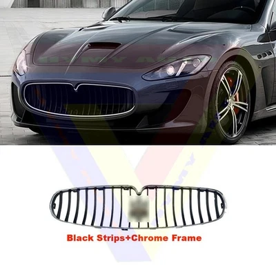 ✅Rejilla de parachoques delantera negra + cromada para Maserati GranTurismo GT 2008-2017 Foto 1 de 4