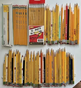 LOT 80 Wooden Pencils Many VTG No2 Ticonderoga Faber Castell Velvet Empire Berol - Picture 1 of 7