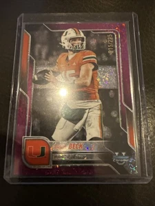 2025 Topps Bowman Chrome U Carson Beck Pink /225 Miami - Picture 1 of 3