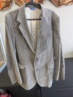 Pendleton Corduroy & Suede Western Sport Coat Jacket Grey Men's 40 Long USA - Image 1 of 4