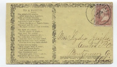 1864 Nashville TN #65 guerra civil patriótico howell's verso "a un amigo" [h.6946] Foto 1 de 3