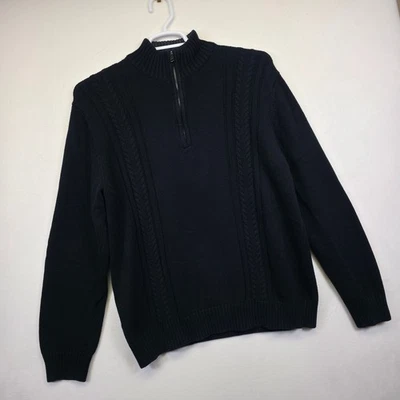 Suéter tejido con cable Calvin Klein para hombre L negro dinero antiguo minimalista preppy Foto 1 de 4