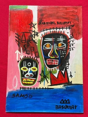 Jean-Michel Basquiat(手工制作)密封丙烯酸涂料木质尺寸12.99x9.05 — 第 1/4 张图片