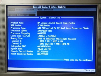HP AMD sff Desktop PC DC5750S 2GB RAM 80 GB & DVDRW drive No WINDOWS LOADED - Image 1 of 4