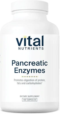 Vital Nutrients Enzimas Pancreáticas 180 Cápsulas Suplemento de Apoyo Digestivo,,, Foto 1 de 2