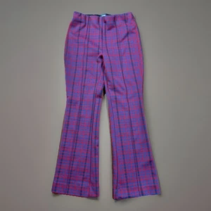 Anthropologie Maeve XS Pants Women's Margot Kick Flare Crop Red Plaid Pull-On - Picture 1 of 7