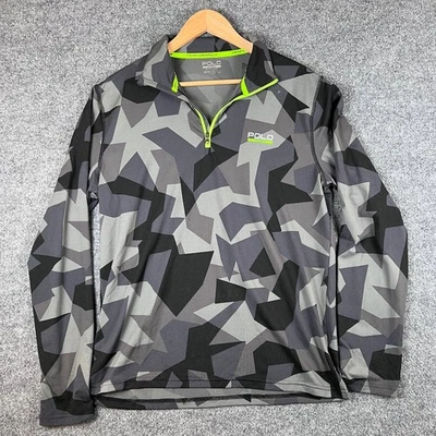 Мужской пуловер Polo Sport Ralph Lauren M серый камуфляжный 1/4 на молнии эластичный - Изображение 1 из 4