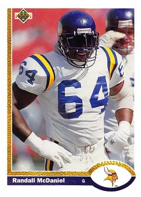 Randall McDaniel 1991 Upper Deck 421  Minnesota Vikings  Football Card - Image 1 of 2