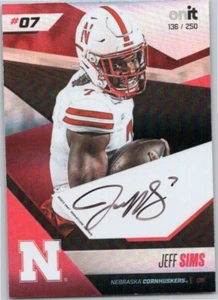 Jeff Sims 2023 Onit Athlete Nebraska Cornhuskers Auto Autograph /250 W235 - Picture 1 of 2