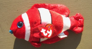 ty Beanie Baby "Jester" Red & White Fish - Picture 1 of 1
