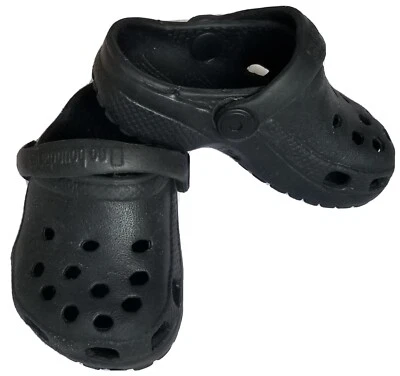 SIN FRONTERAS Infantes NEGROS Zapatos de Agua/Zueco/Sandalia con Correa Trasera Y2K De Colección Talla 3 Foto 1 de 4