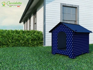 CUCCIA CANE ESTERNO L RESISTENTE ROBUSTA ANTIMORSO LAVABILE LAMINATO HPL NAVY - Imagen 1 de 2