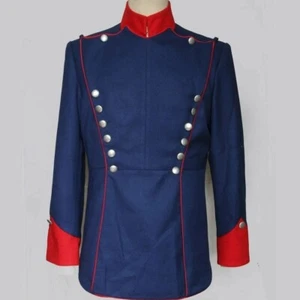 Chaqueta túnica militar francesa hecha a medida - lana azul y roja - uniforme de recreación - Imagen 1 de 4