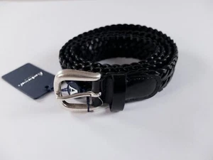 ANDERSON'S black woven leather Size 105 (best fits 40-42 inch waist) NWT - Picture 1 of 5