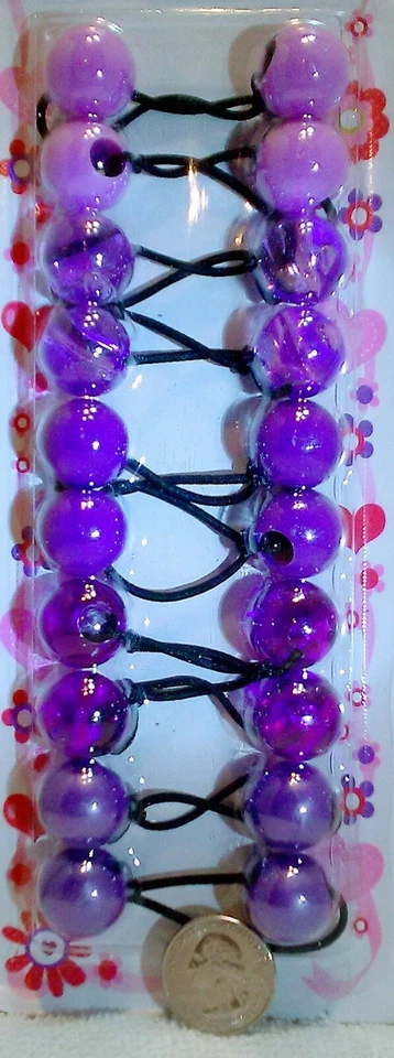 SOPORTE COLA DE CABALLO ELÁSTICO PÚRPURA CUENTAS JUMBO NIÑA PELO SCRUNCHIE KNOCKER BAL Foto 1 de 1