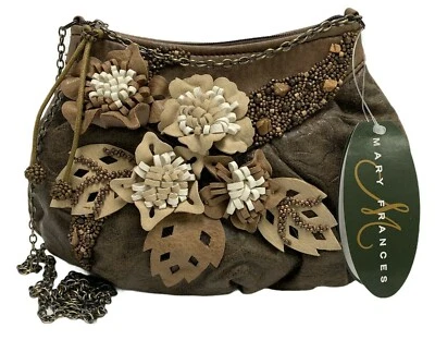Bolso de Hombro Mary Frances 337 Mini Urbano Clásico Cuero Con Cuentas - Retirado Nuevo con Etiquetas Foto 1 de 4