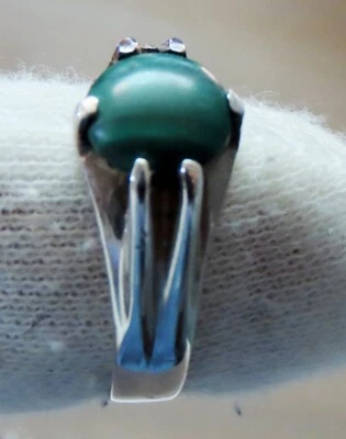 Anello in argento e malachite - Immagine 1 di 4