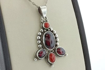 Plata de ley 925 cuentas bola cuerda rodolita y cornalina encanto colgante potenciador Foto 1 de 4