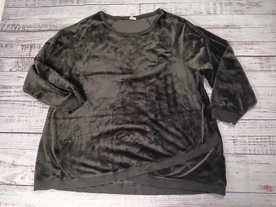 Женский свитер Cable & Gauge 1X черный бархатный пуловер с длинным рукавом мягкий - Изображение 1 из 4