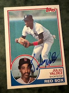 JULIO VALDEZ SIGNED CARD 1983 TOPPS BASEBALL CARD AUTOGRAPHED BOSTON RED SOX - Picture 1 of 1