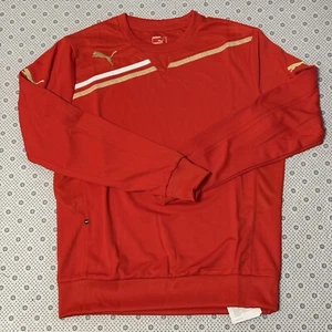 Puma King Sweat Long Sleeve Sweatshirt Top Red White UK Size M - Picture 1 of 24