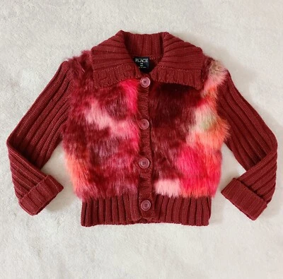 De Colección Rojo Imitación Piel BOHO Tie Dye Suéter Abrigo Chaqueta Cárdigan TCP Niñas Talla 4 XS Foto 1 de 4