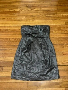 Tahari Womens Mini Strapless Cocktail Party Dress Size 12 Brown Metallic Sparkle - Picture 1 of 4
