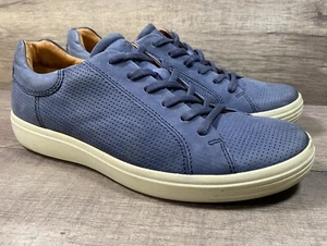 Ecco Casual Sneakers Blue Leather Comfort Shoes Mens Size EU 42 US Fits Like 9 - Picture 1 of 15