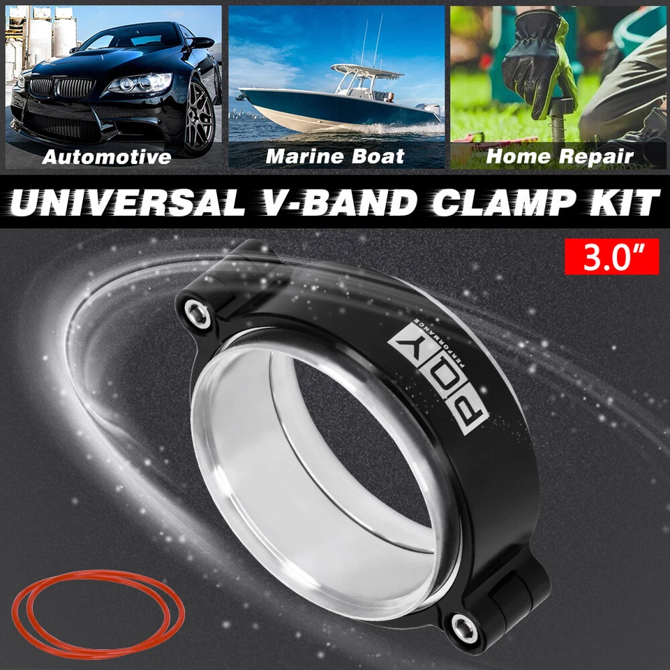 Abrazadera de banda en V de escape intercooler de aluminio Billet abrazadera HD de liberación rápida Foto 1 de 4