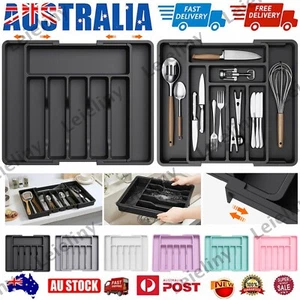Expandable Silverware Drawer Organizer Utensil Storage Cutlery Holder BPA-Free - Picture 1 of 27