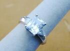 Sterling Diamond CZ Verlobung Mode Ring Smaragd geschnitten Billion Seitensteine
