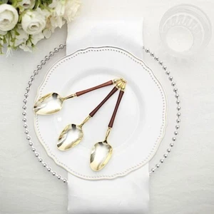 24 Disposable 6 in Dessert Plastic SPOONS Roman Column Handle Party Decorations - Picture 1 of 27