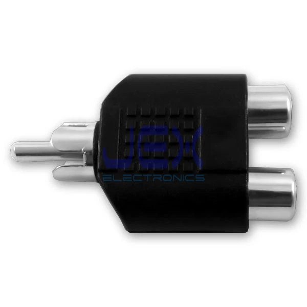 Twin/2-way Female RCA/Phono to Male RCA Splitter/Adapter for Audio/Video - Image 1 of 1