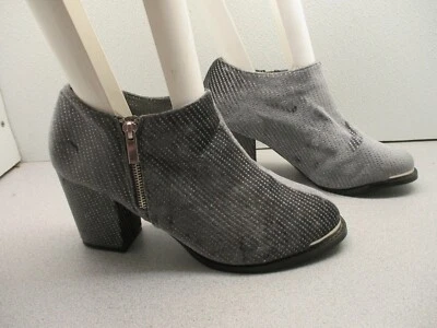 Botines Joan Boyce 496669 Valerie Gris Terciopelo Como Estrás Acento Talla 11 W Foto 1 de 4