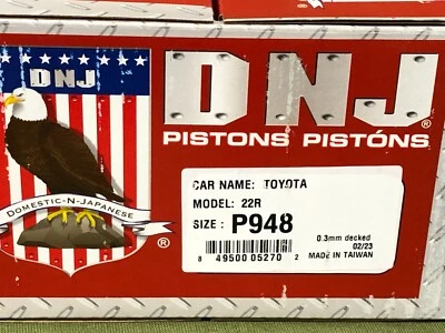 Полный комплект поршней DNJ P948 для 81–84 Toyota 4Runner Celica 2,4 л SOHC - Изображение 1 из 4