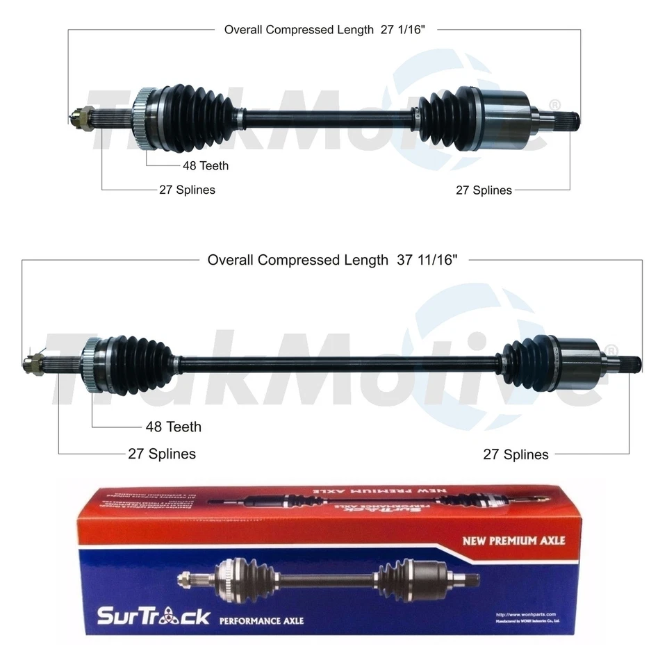 Juego de 2 ejes delanteros SurTrack CV para Kia Rondo 2.4 L4 2007-2008 Foto 1 de 1